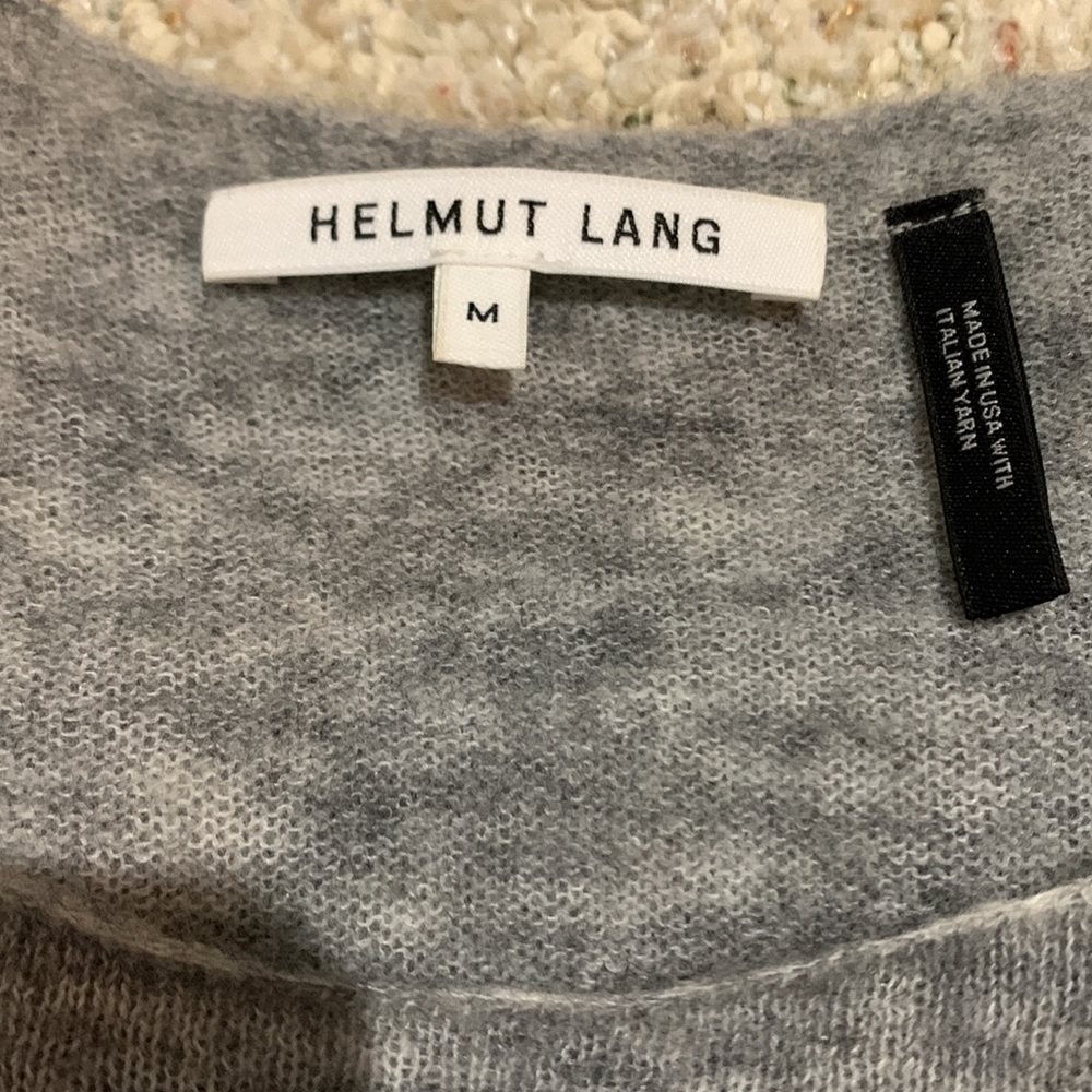 Helmut Lang Melange Tie-Cuff Wool-Blend Sweater, … - image 6